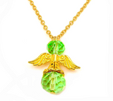 Birthstone Guardian Angel Charm Necklace