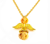 Birthstone Guardian Angel Charm Necklace