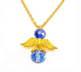 Birthstone Guardian Angel Charm Necklace