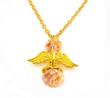 Birthstone Guardian Angel Charm Necklace