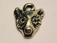 Raccoon Face Genuine American Pewter Charm