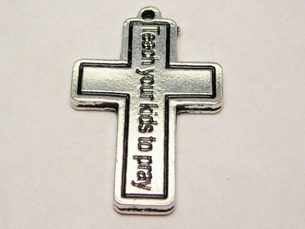 Cross Teach Your Kids To Pray Genuine American Pewter Charm