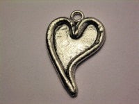 Large Heart Add Your Own Paint Genuine American Pewter Charm