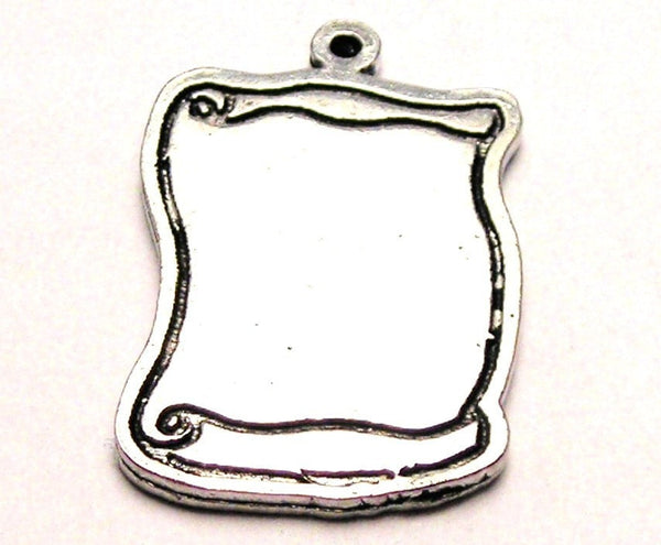 Blank Scroll Genuine American Pewter Charm