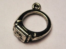 Graduation Ring Charm Genuine American Pewter Charm