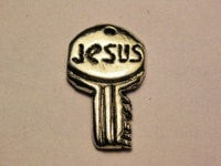 Jesus Is The Key Genuine American Pewter Charm