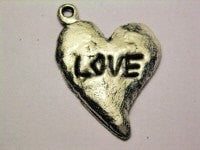 Love Abstract Heart Genuine American Pewter Charm