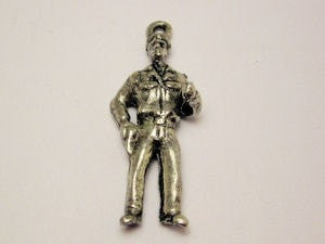 Police Officer 3D Genuine American Pewter Charm