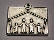 Family In Church Genuine American Pewter Charm