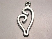 Lovers Heart Genuine American Pewter Charm