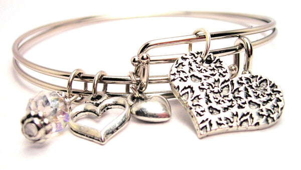 damask heart bracelet, damask heart bangles, heart bracelet, heart bangles, love bracelet