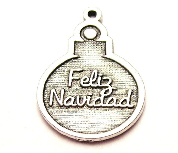 Feliz Navidad Genuine American Pewter Charm