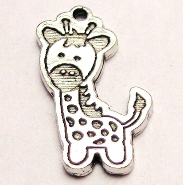 Baby Giraffe Genuine American Pewter Charm