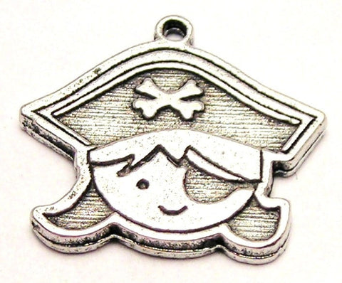 Pirate Girl Face Genuine American Pewter Charm