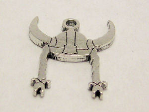 Viking Helmet With Braids Genuine American Pewter Charm