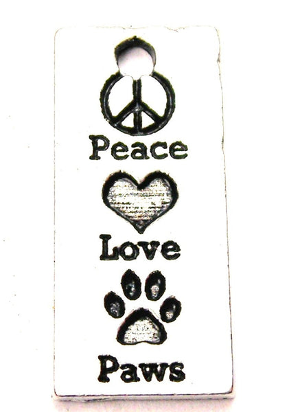 Peace Love Paws Genuine American Pewter Charm