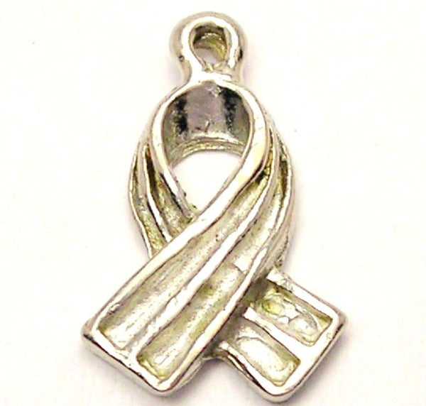 Striped Awareness Ribbon Genuine American Pewter Charm