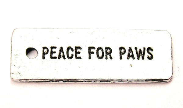 Peace For Paws Tab Style Genuine American Pewter Charm