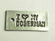 I Love My Doberman Genuine American Pewter Charm