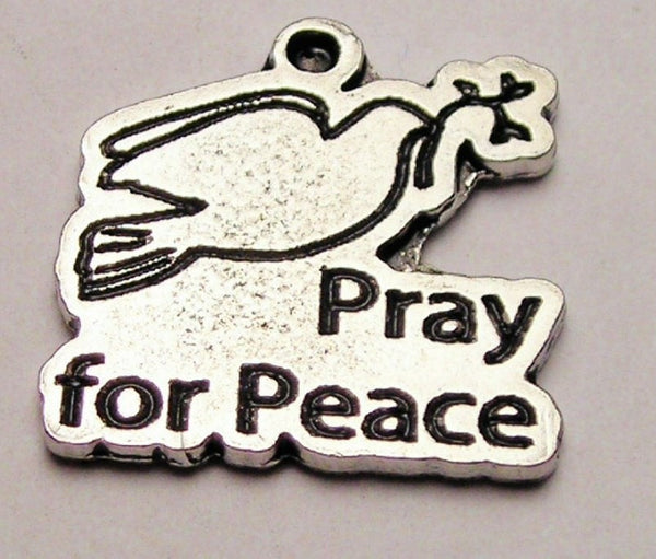 Pray For Peace With Dove Genuine American Pewter Charm