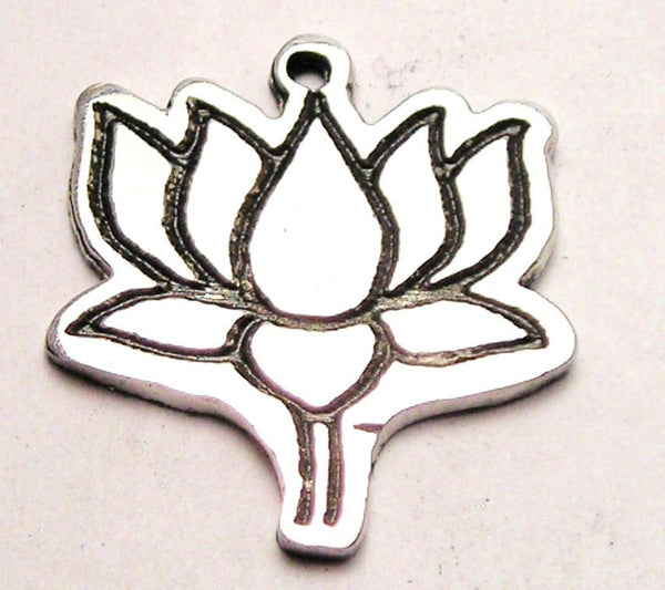 Lotus Flower Genuine American Pewter Charm