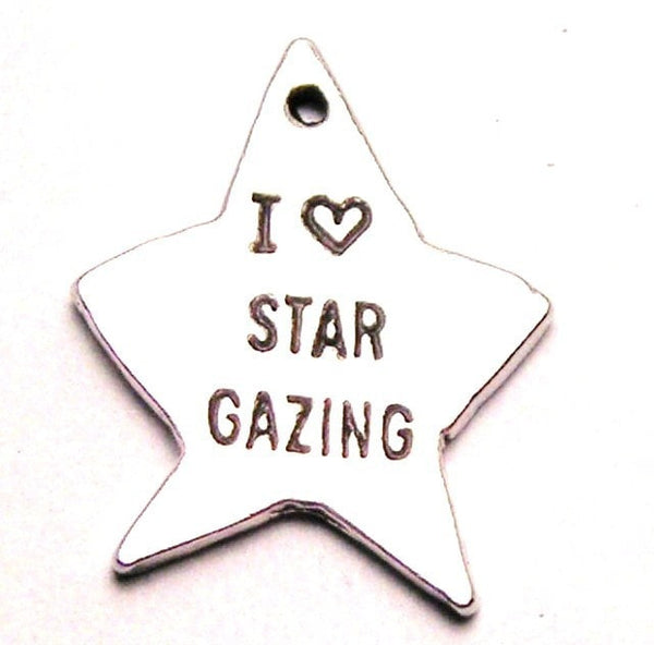 I Love Star Gazing Star Genuine American Pewter Charm