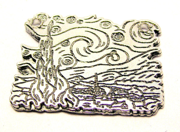 Starry Night Genuine American Pewter Charm