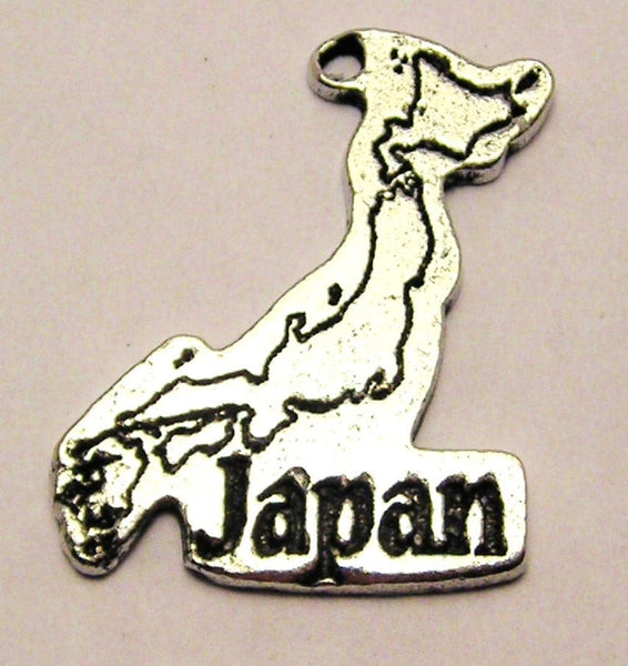 Japan Map Genuine American Pewter Charm