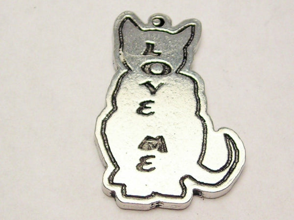 Love Me Cat Genuine American Pewter Charm