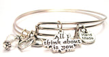 All I Think About Is You Expandable Bangle Bracelet Set