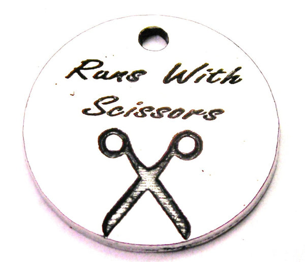 Runs With Scissors Genuine American Pewter Charm