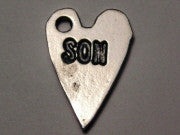 Son Heart Genuine American Pewter Charm