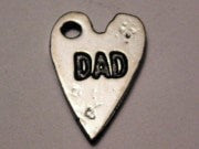 Dad Heart Genuine American Pewter Charm