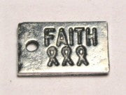 Faith With Awareness Ribbons Genuine American Pewter Charm