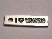 I Love Weaving Genuine American Pewter Charm