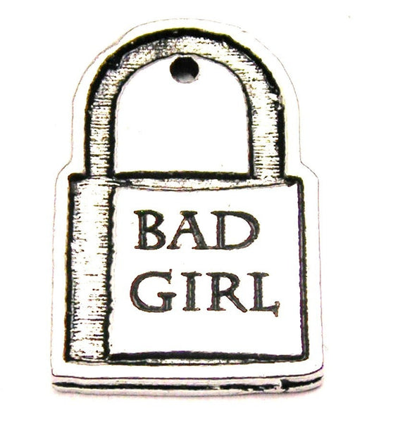 Bad Girl Love Lock Genuine American Pewter Charm