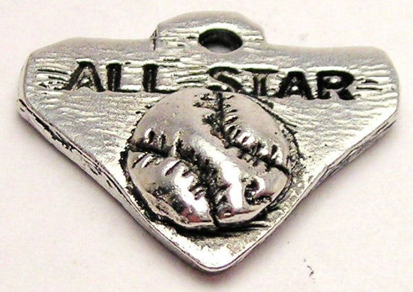 All Star Baseball Base Genuine American Pewter Charm