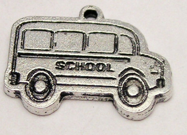 School Bus Genuine American Pewter Charm