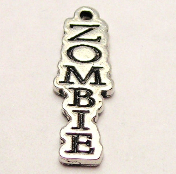 Zombie Letters Going Down Genuine American Pewter Charm