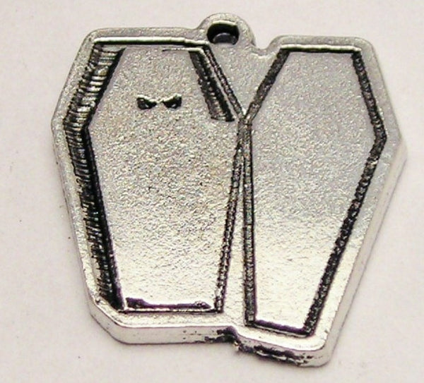 Coffin With Peeking Eyes Genuine American Pewter Charm