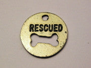 Rescued With Open Bone Genuine American Pewter Charm