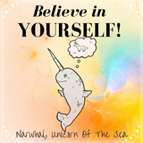 Believe In Yourself Narwhal That Wants To Be Unicorn Cat's Eye Beaded Wrap Bracelet