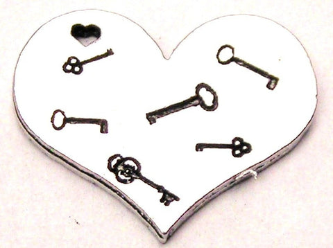 Many Keys To My Heart Genuine American Pewter Charm