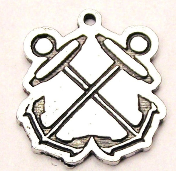 Boatswain Crossed Anchors Genuine American Pewter Charm