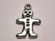 Happy Gingerbread Boy Genuine American Pewter Charm