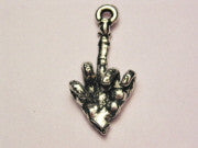 Skeleton Bad Finger Genuine American Pewter Charm