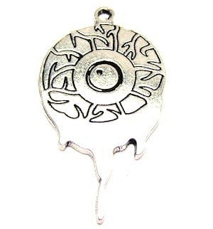 Creepy Blood Shot Eye Genuine American Pewter Charm