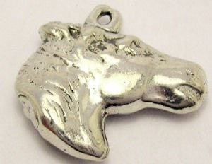 Large Horse Head Genuine American Pewter Charm