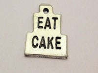 Eat Cake In Two Layer Style Genuine American Pewter Charm