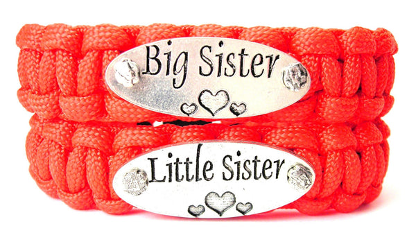 2 Piece Set Big Sister Little Sister 550 Military Spec Paracord Bracelets - Paracord - Chubby Chico Charms